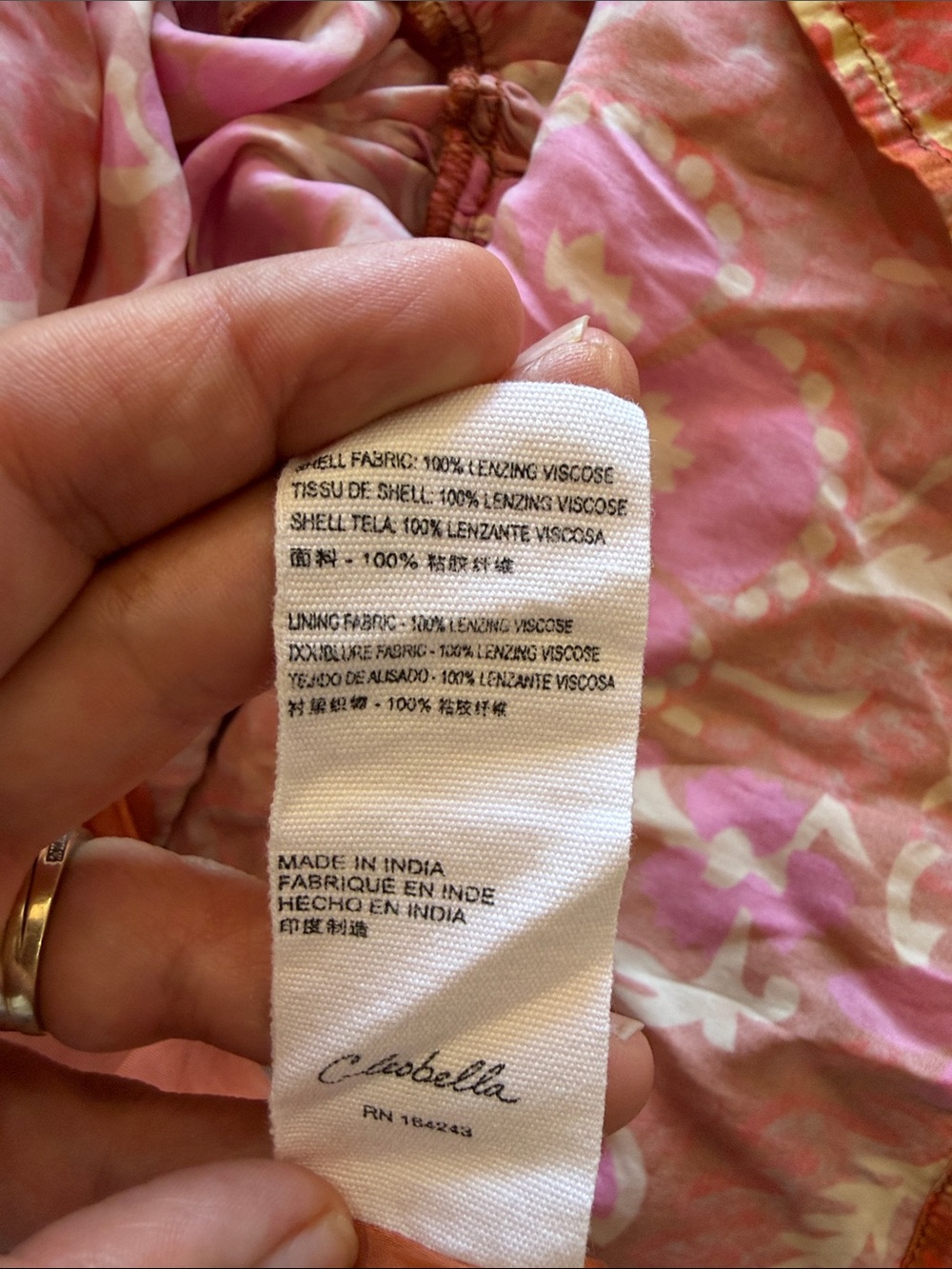 Cleobella Luella Pink & Orange Halter Maxi Dress with Tie Waist - Picture 7 of 7